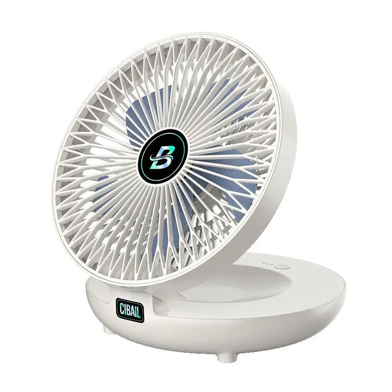 Portable battery handheld fan with 3 speeds, white body and blue blades, CIBAL on Tampa Home & Garden Store
