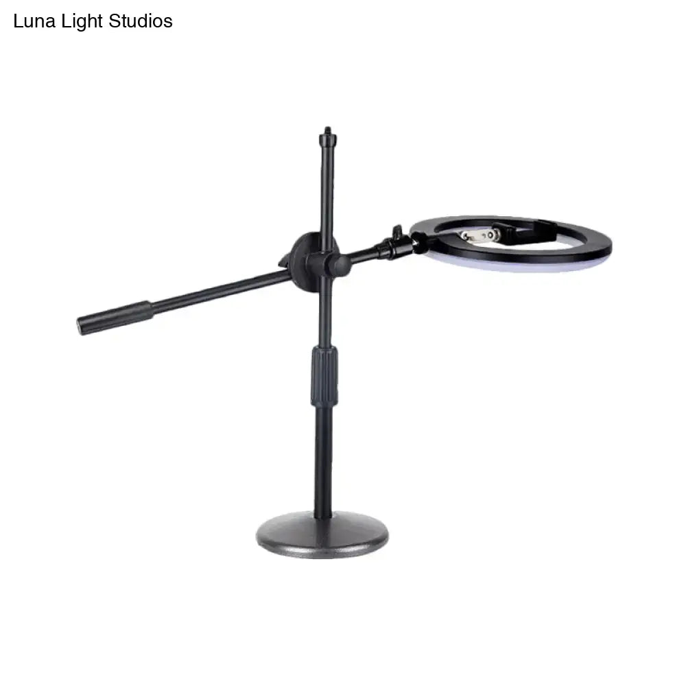 Black Ring Vanity Light by Decorbites on adjustable metal stand with LED ring on Tampa Home & Garden Store