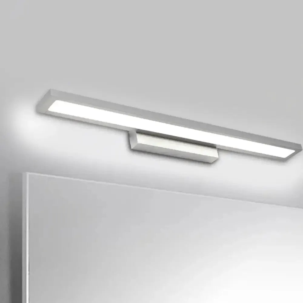 Tube Metal LED Vanity Lamp Decorbites, minimalist silver wall light above the mirror on Tampa Home & Garden Store