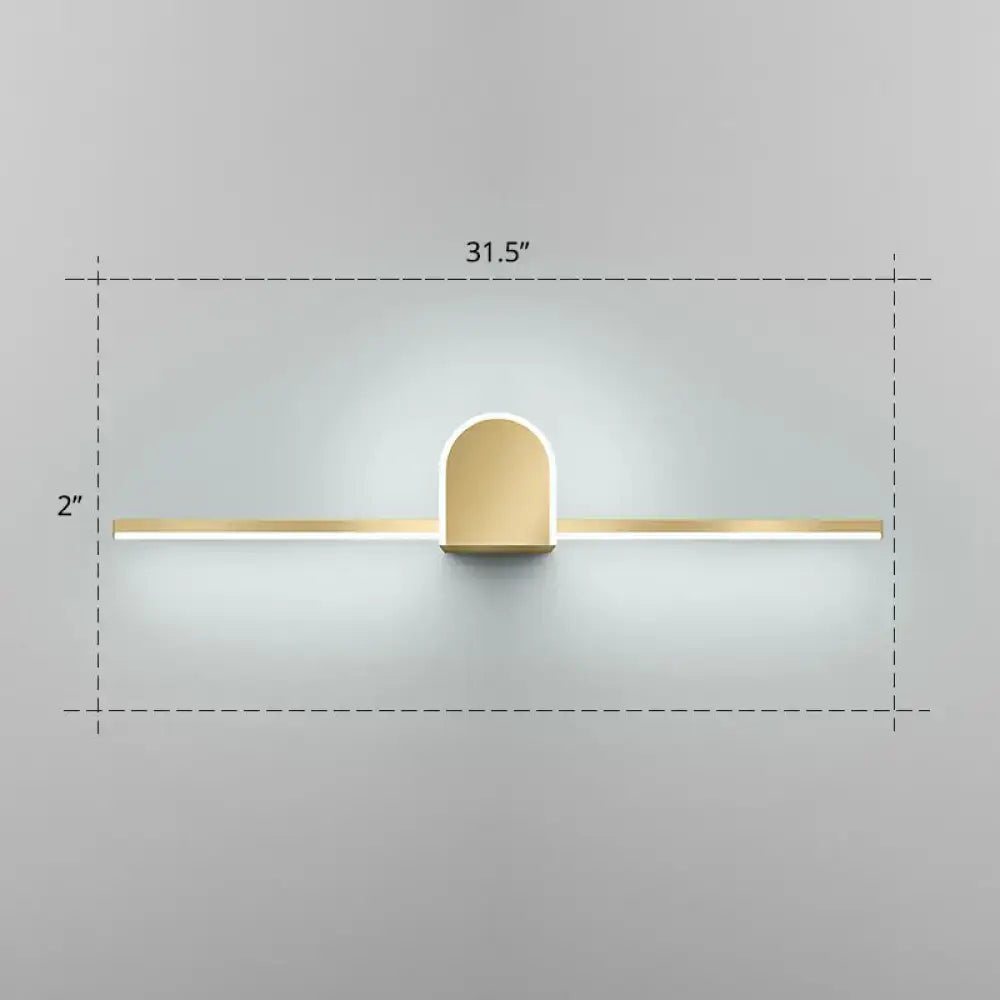 Gold LED Linear Semicircle Vanity Light gold metal bar with semicircular mount Decorbites on Tampa Home & Garden Store