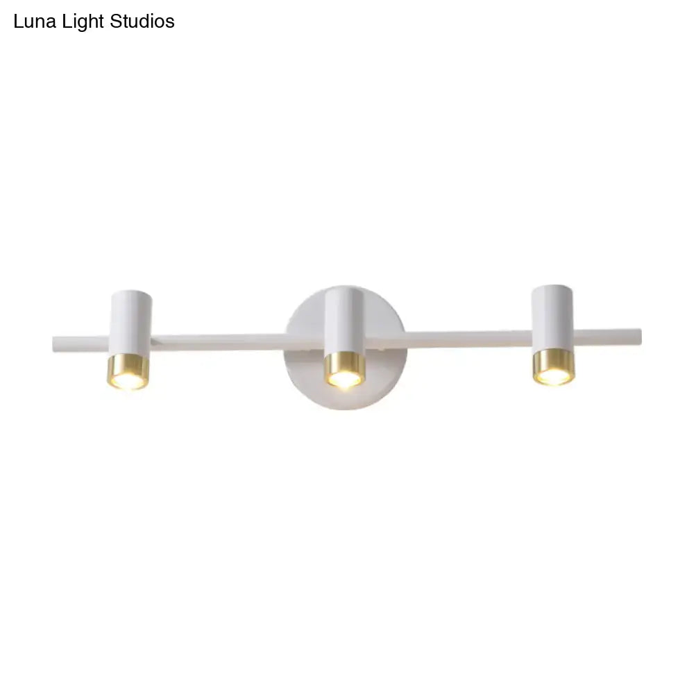 Gold 3-Arm Vanity Lamp with white bar and gold interior shades, 3-light wall fixture on Tampa Home & Garden Store
