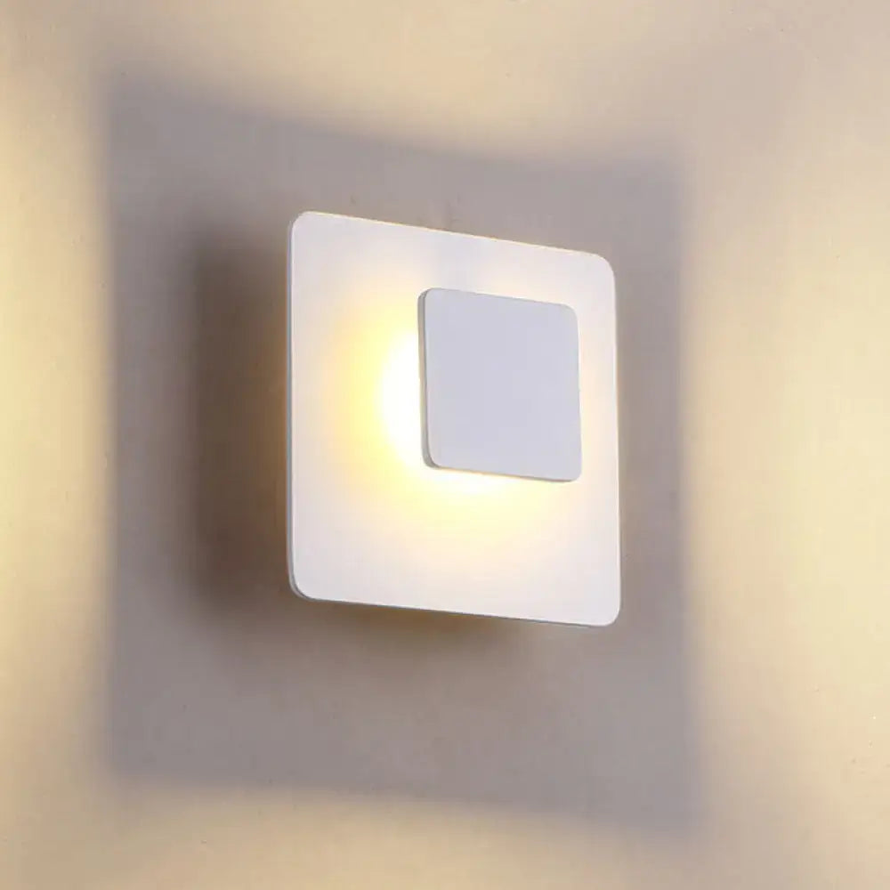 White square LED sconce with inner inset panel, wall-mounted decorative light on Tampa Home & Garden Store