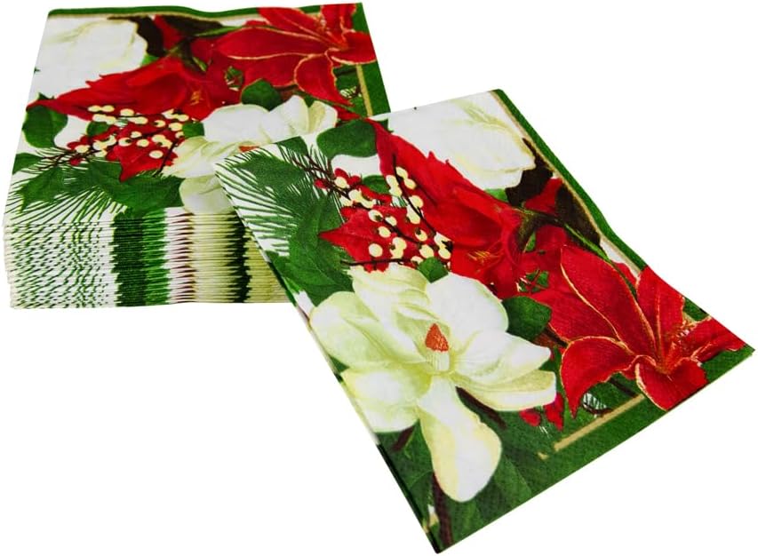 Cóctel de servilletas de jardín navideño
