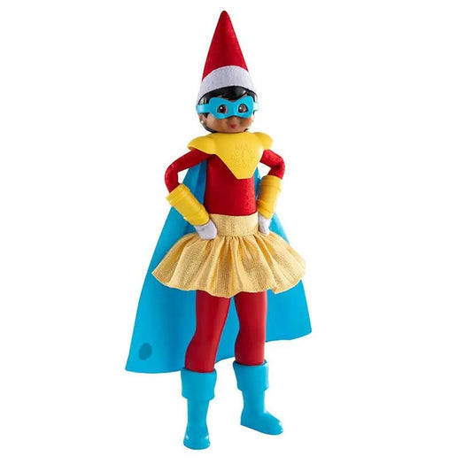 MagiFreez Polar Power Hero Set for Scout Elf doll with red suit, blue cape, gold tutu on Tampa Home & Garden Store