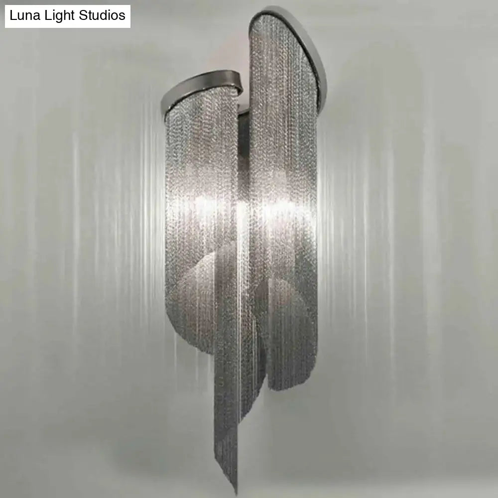 Silver Tassel Wall Light crystal fringe sconce by Decorbites on Tampa Home & Garden Store