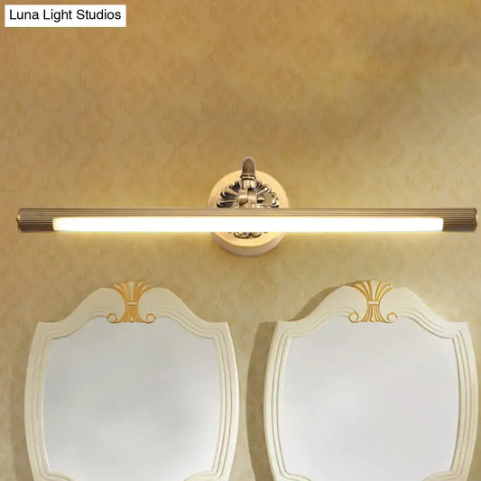Brass modern wall light with horizontal LED bar and round backplate Decorbites on Tampa Home & Garden Store