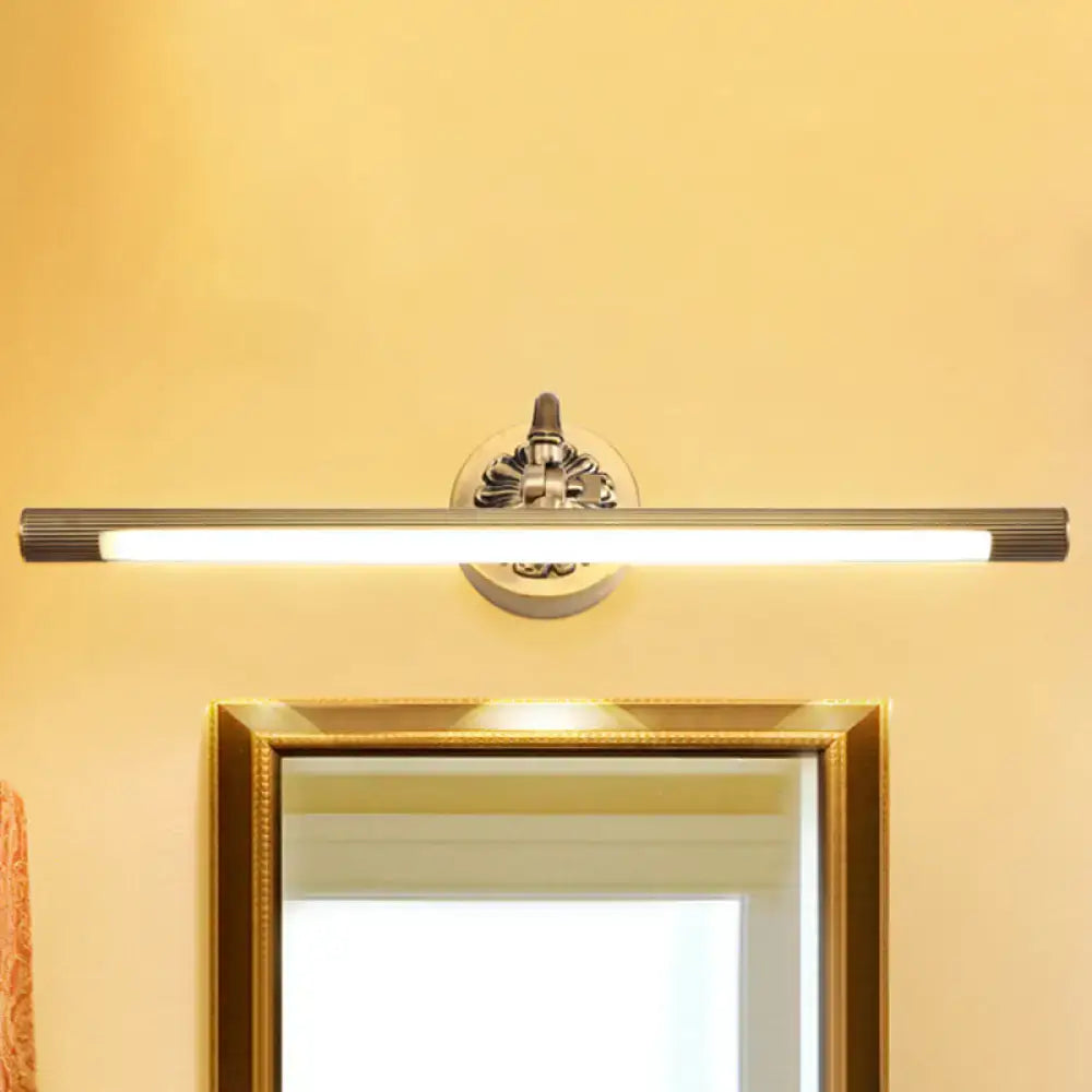 Brass modern wall light with horizontal LED bar and round backplate on Tampa Home & Garden Store