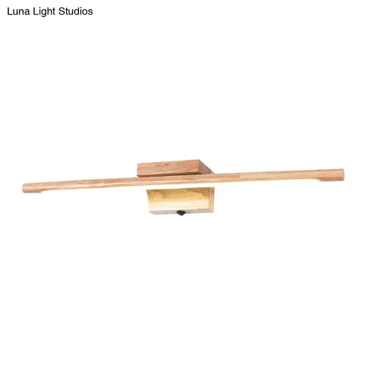 Wooden Nordic LED vanity sconce beige stick bar wall light Decorbites on Tampa Home & Garden Store