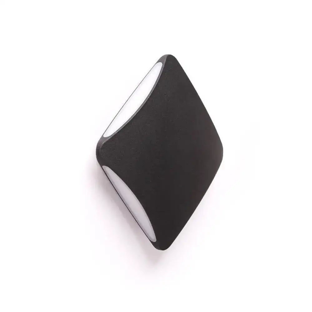 Black Diamond LED Sconce, black matte diamond wall light with two white panels Decorbites on Tampa Home & Garden Store