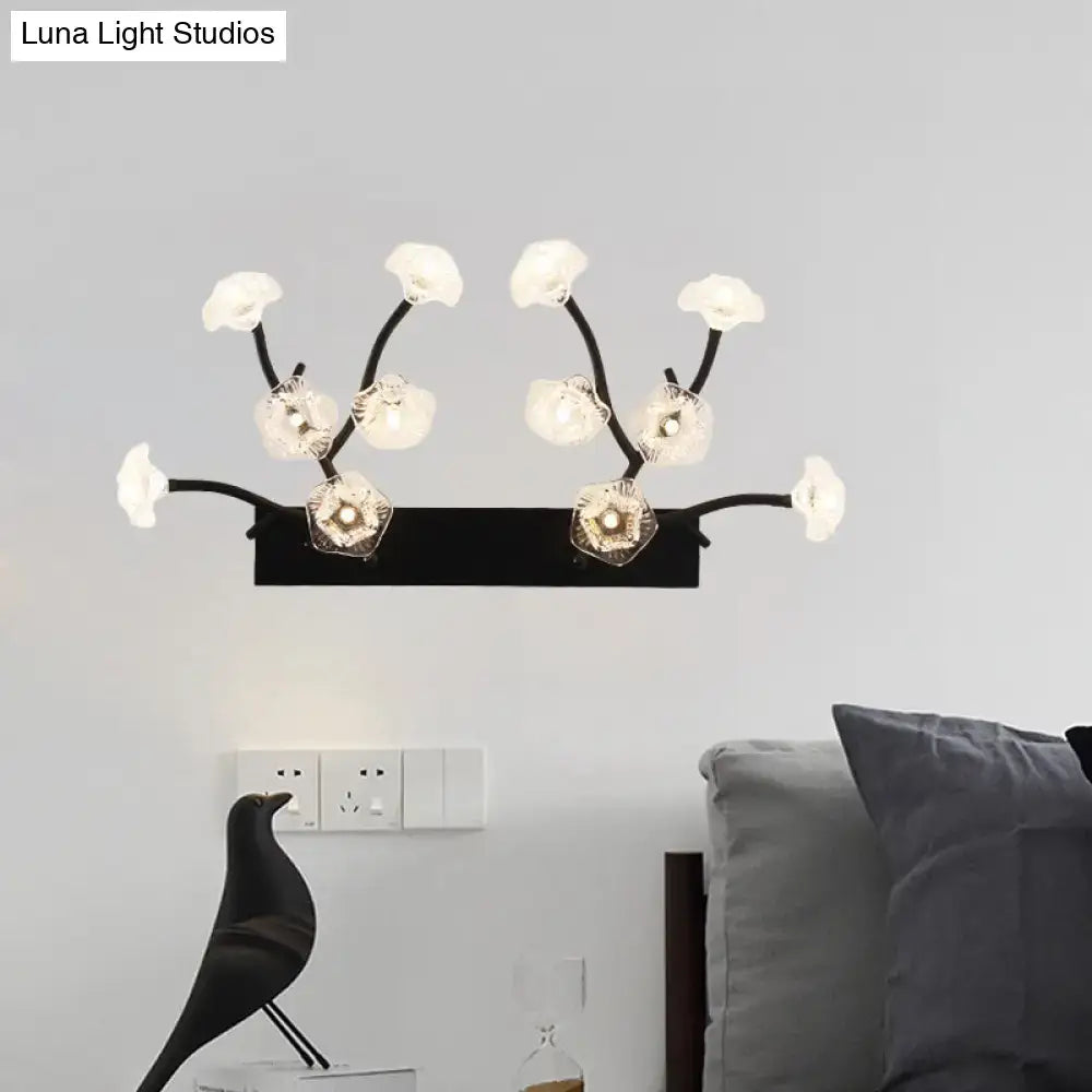 Black Blossom Glass Wall Light Decorbites branch-style fixture with glass petals on Tampa Home & Garden Store