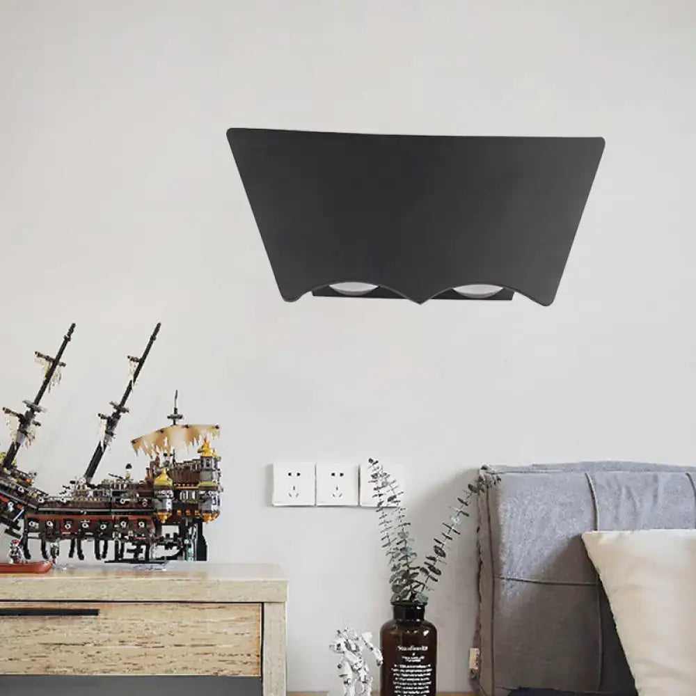 Black Geometric And Warm Wall Sconce For Bedroom