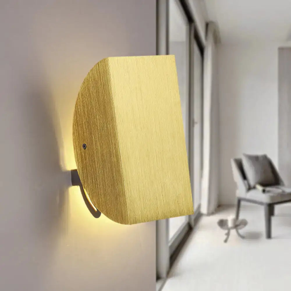 Decorbites Black Gold Semicircle Wall Sconce brushed brass finish with black mounting on Tampa Home & Garden Store