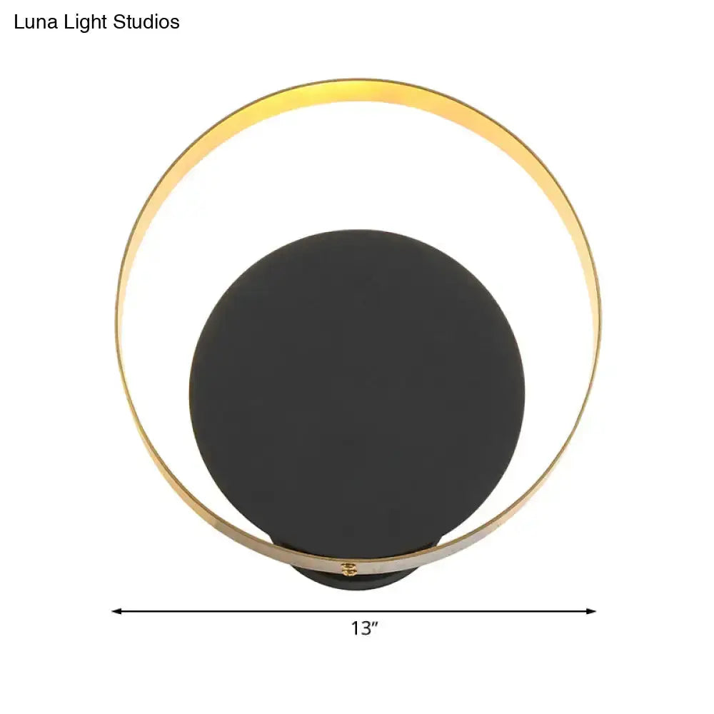 Modern Black and Gold Led Bedroom Sconce