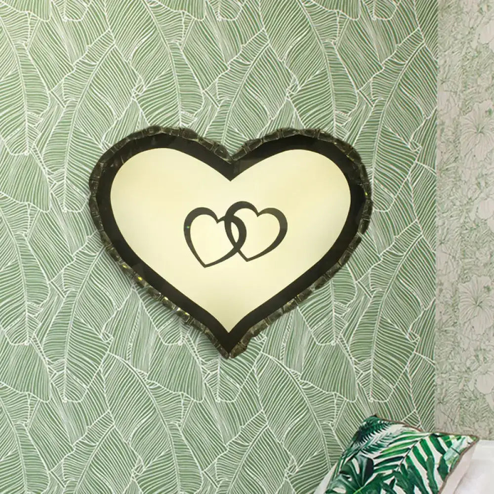 Black heart crystal sconce with intertwined hearts and crystal border on Tampa Home & Garden Store
