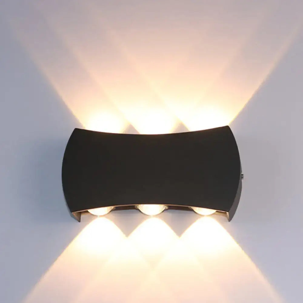 Black LED Wall Washer curved wall light with black metal housing and three LEDs Decorbites on Tampa Home & Garden Store
