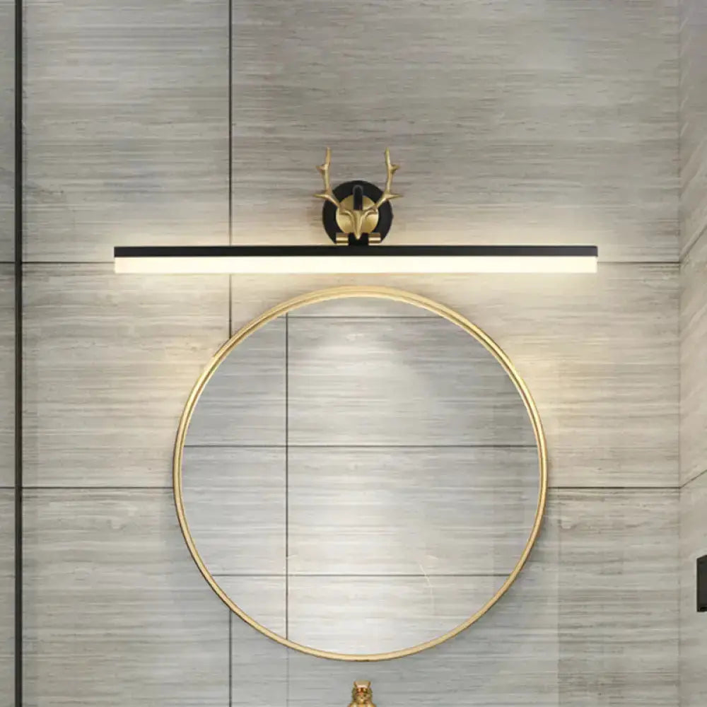 Black Linear Vanity Light Warm White Lamp