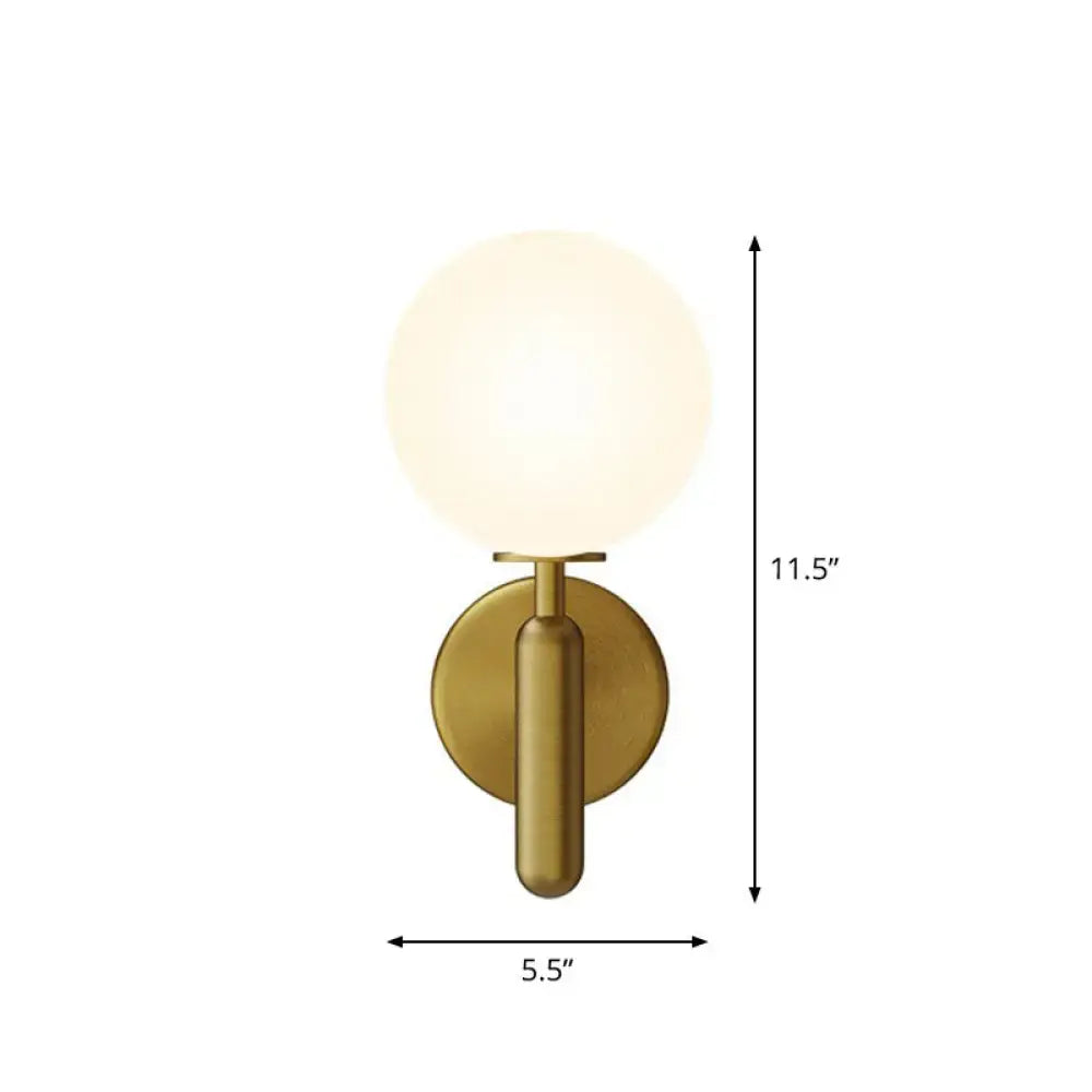 Black Glass Globe Sconce with brass finish wall mount and frosted globe by Decorbites on Tampa Home & Garden Store