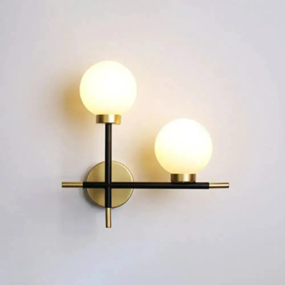 Modern Black Milk Glass Wall Mount Light Sconce