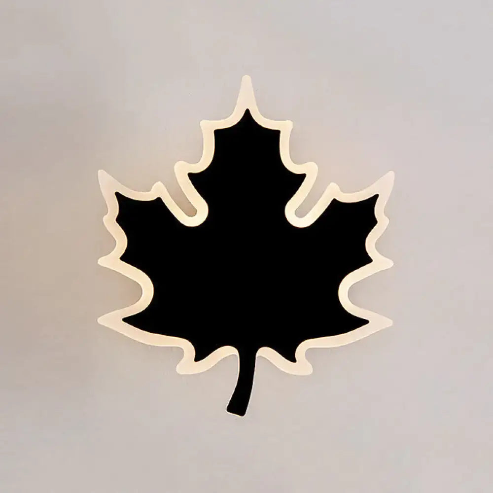 Black White Maple Sconce with a bold maple leaf silhouette and white border Decorbites on Tampa Home & Garden Store