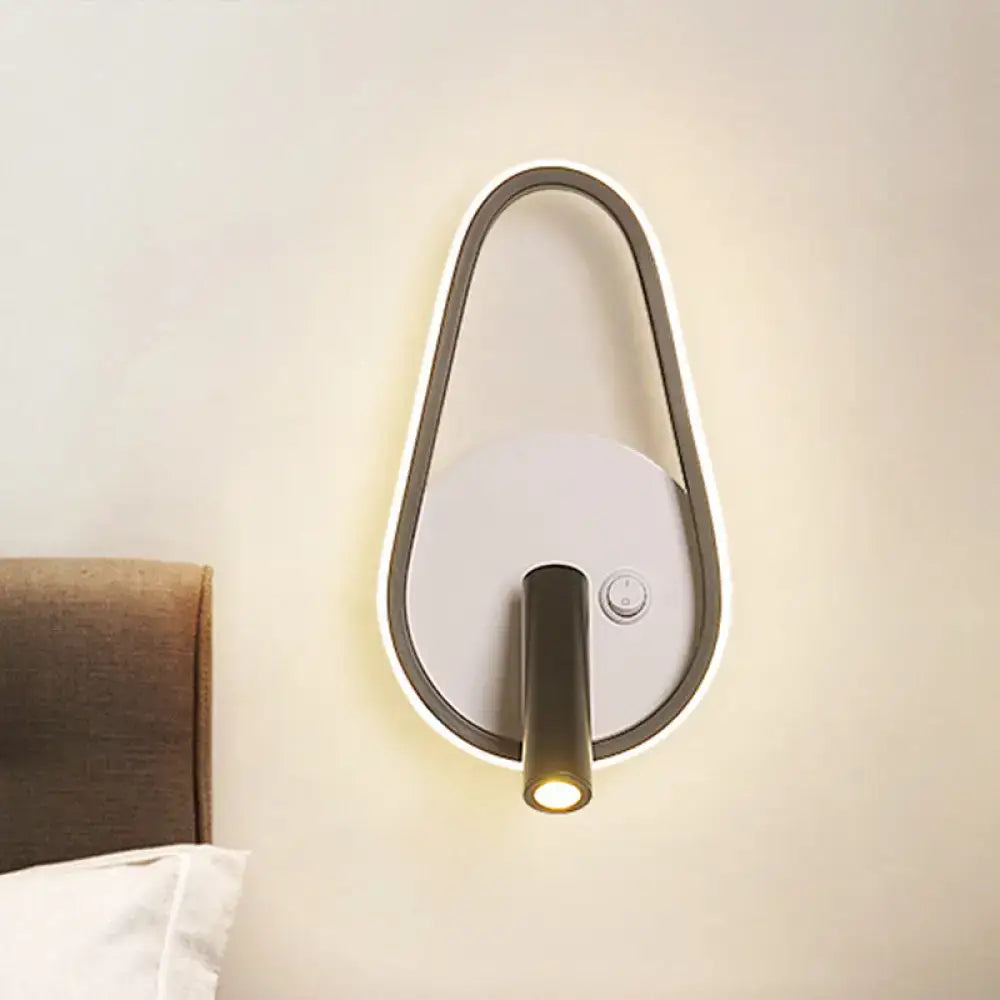 Warm Light Wall Sconce by Decorbites, teardrop white frame with LED halo, wall-mounted on Tampa Home & Garden Store
