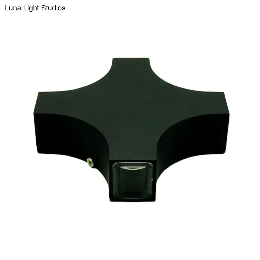 Black X LED Wall Sconce by Decorbites, cross-shaped metal fixture with square LED on Tampa Home & Garden Store