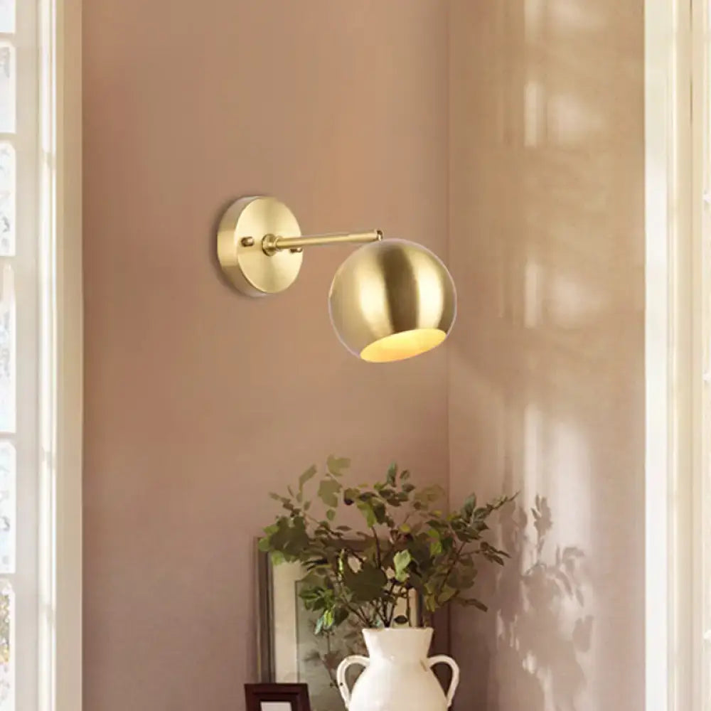 Brass adjustable wall spotlight with round wall mount and swiveling shade, warm gold Decorbites on Tampa Home & Garden Store