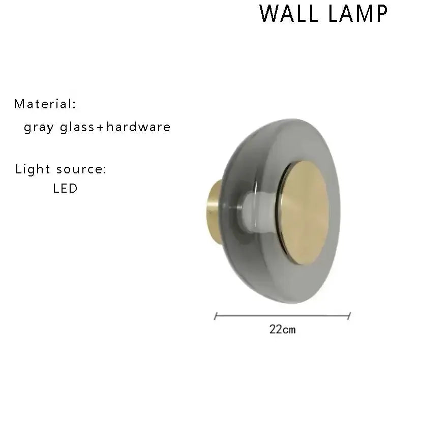 Modern Brass and Amber Glass Floor Lamp Led