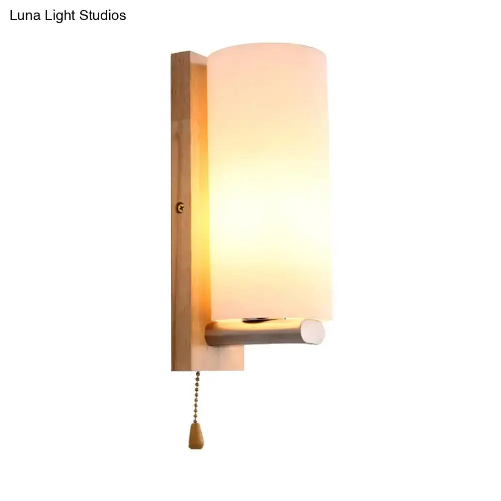 Brass and Opal Glass Wall Lamp Bedroom Sconce