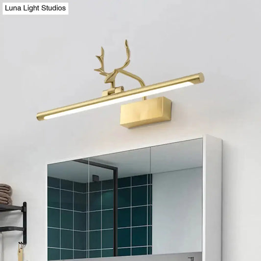 Decorbites modern brass antler LED wall light vanity fixture, gold finish, bathroom vanity on Tampa Home & Garden Store