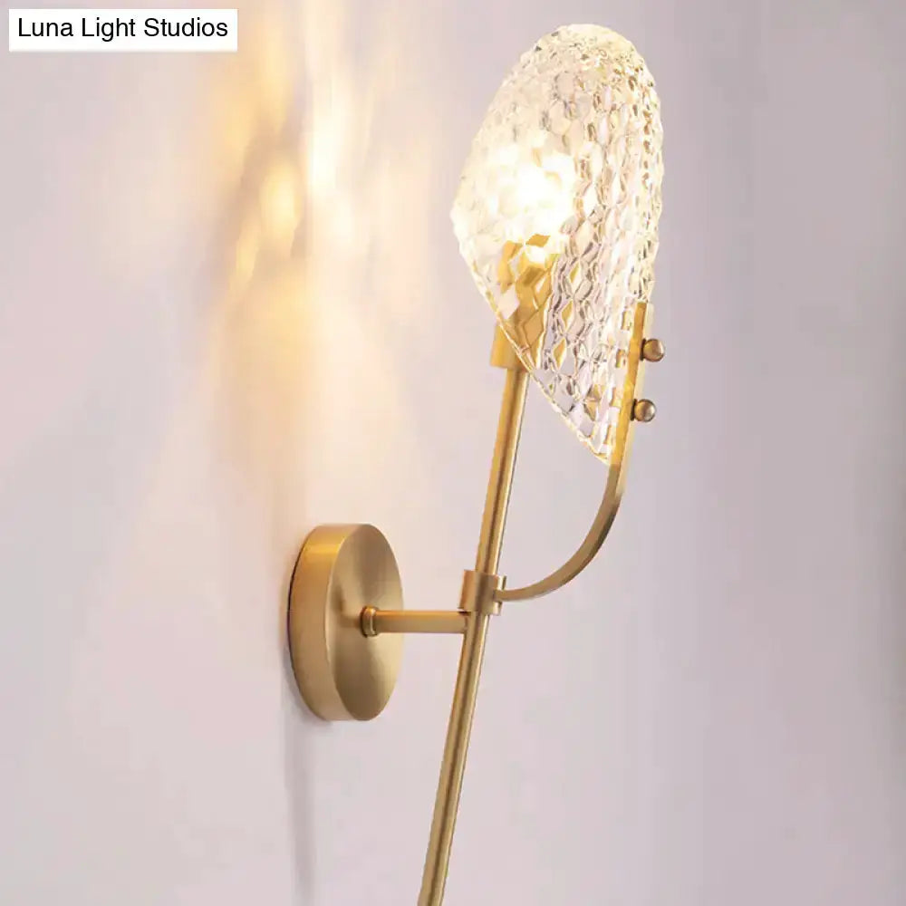 Modern brass crystal beveled hallway sconce with crystal shade Decorbites on Tampa Home & Garden Store