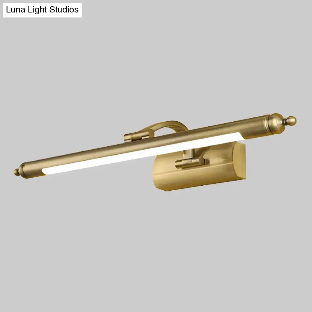 Brass rectangular vanity light wall-mount fixture with LED bar by Decorbites on Tampa Home & Garden Store