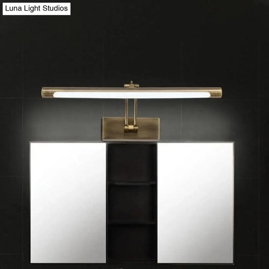 Vintage Brass/Gold Finish Tubular Wall Lamp - LED Vanity Lighting for Bathroom - Tampa Home & Garden Store