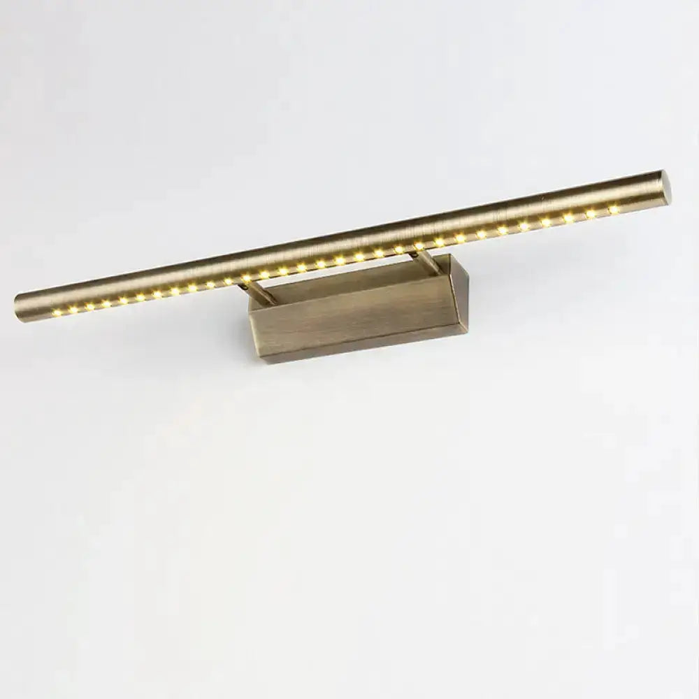 Modern brass LED wall light fixture for bathroom vanity with rectangular mount Decorbites on Tampa Home & Garden Store