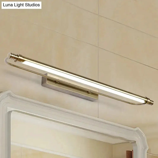 Tubed vanity light fixture in bronze with LED by Decorbites, wall-mounted above bathroom mirror on Tampa Home & Garden Store