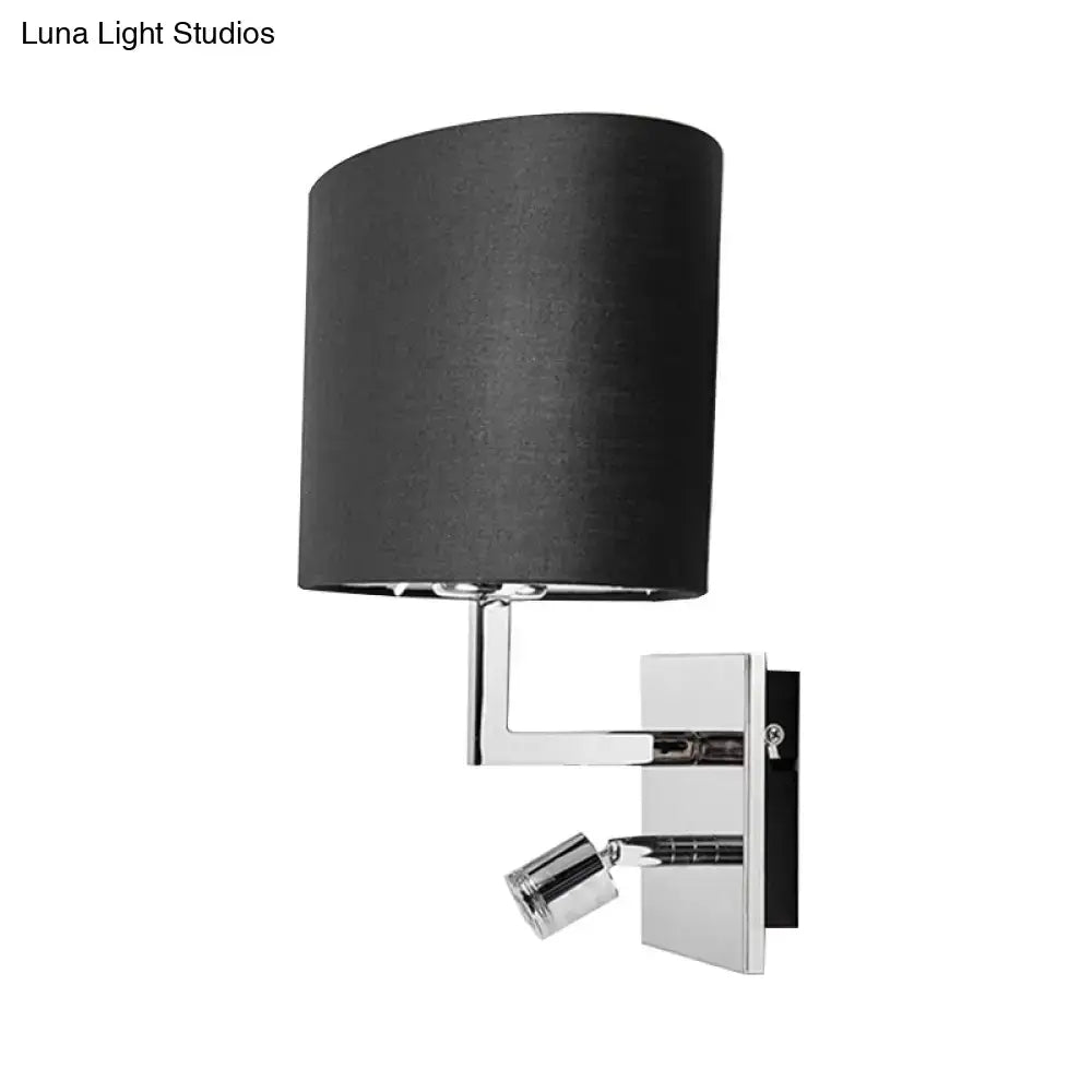 Brown fabric shade wall sconce with chrome accents by Decorbites on Tampa Home & Garden Store