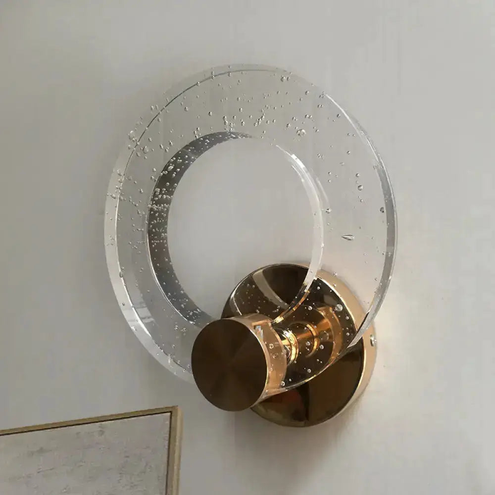 Modern Bubble Glass Brass Wall Lamp for Bedroom