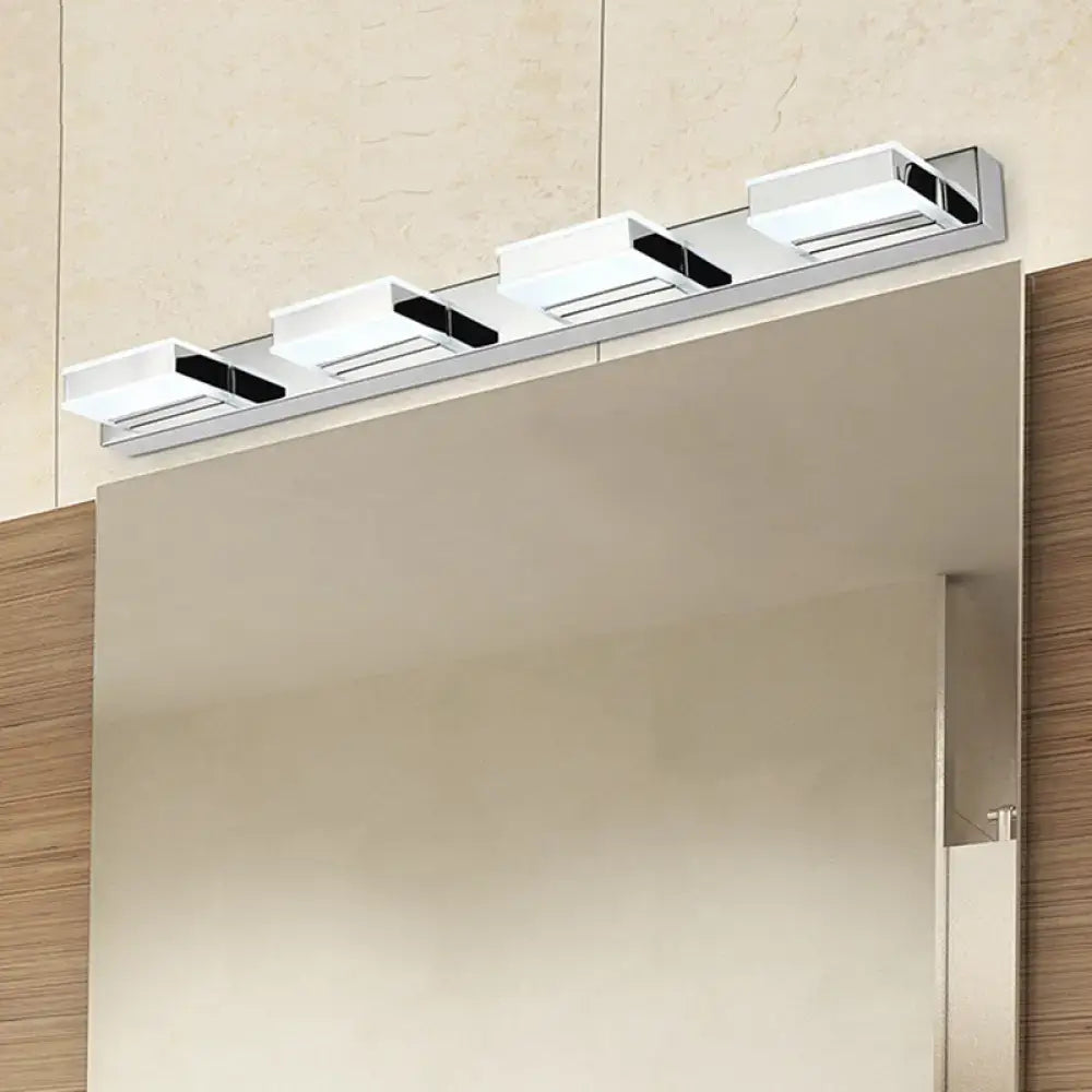 Nickel geometric LED light bar with four square fixtures over doorway Decorbites on Tampa Home & Garden Store