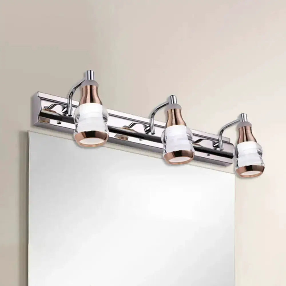 Modern chrome and rose gold vanity wall light fixture three-light Decorbites on Tampa Home & Garden Store
