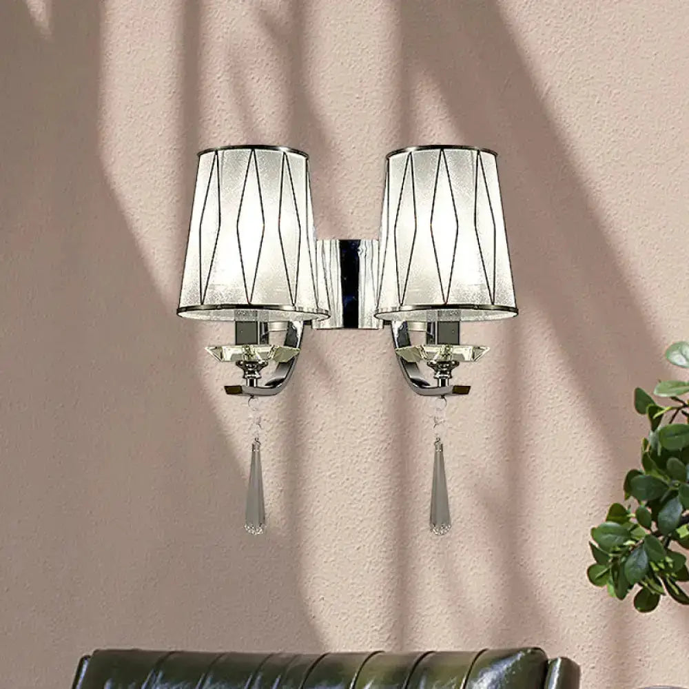 Modern Chrome Crystal Wall Light Fixture Bedroom
