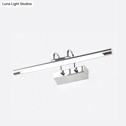 Chrome LED vanity wall lamp, Decorbites, 22 in wide, horizontal bar with square mount on Tampa Home & Garden Store