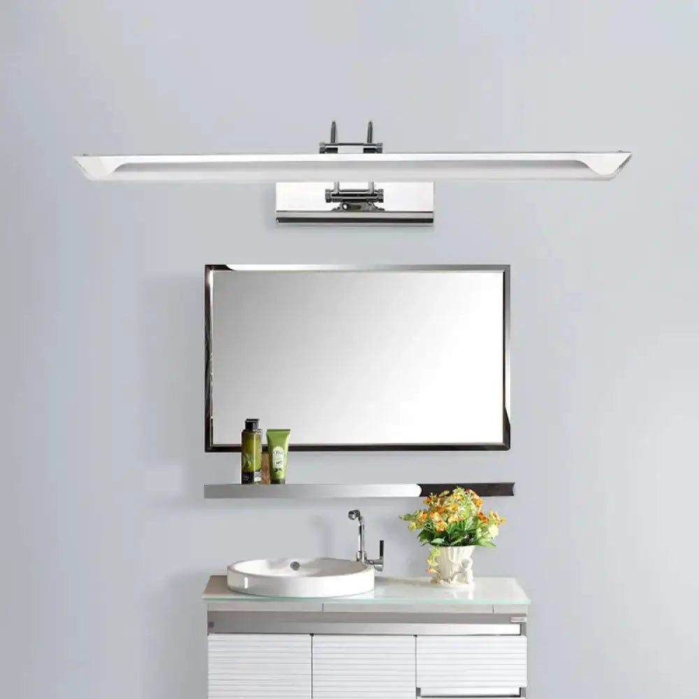 Ultra Thin LED Nickel Wall Lamp, brushed nickel finish, wall-mounted above bathroom mirror on Tampa Home & Garden Store