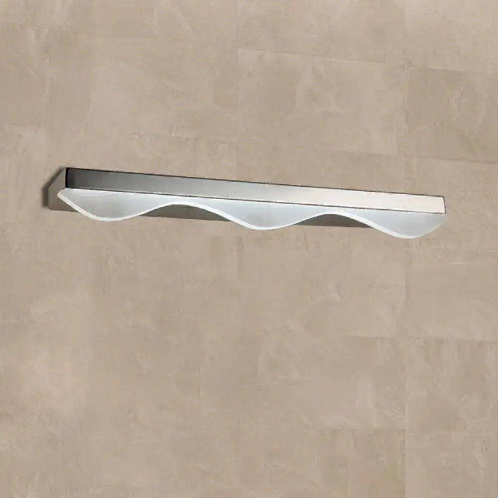 Decorbites chrome linear vanity light fixture with frosted wave diffuser on Tampa Home & Garden Store