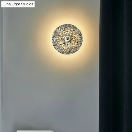 Terrazzo Wall Mounted Light: Designer Style 1-Bulb Sconce for Corridors in Beige & Lake Blue - Tampa Home & Garden Store
