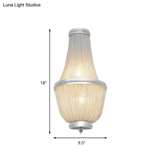 2-Light Modern Aluminum Empire Wall Sconce for Bedside in Coffee/Silver - Tampa Home & Garden Store