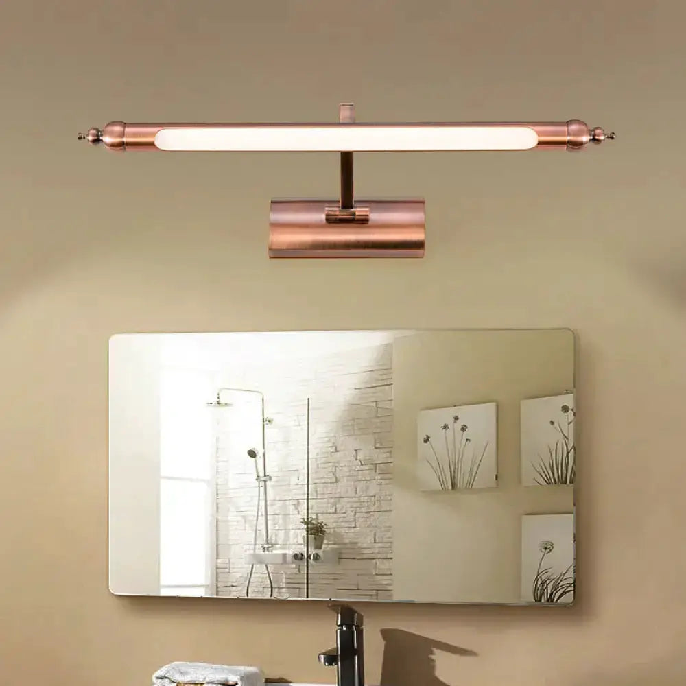 LED Copper Bathroom Vanity Sconce Light with linear shade, copper fixture, 18/22 warm white on Tampa Home & Garden Store