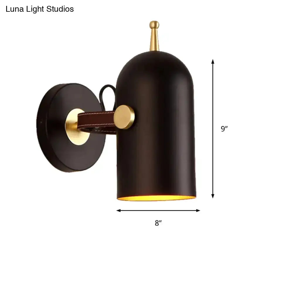 Modern Dark Brown Brass Wall Lamp With Cup Shade