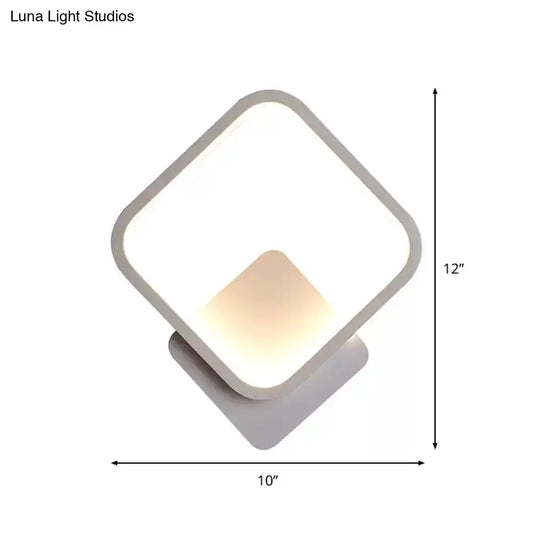 White LED Fillet Square Ring Acrylic Sconce Light by Decorbites, 10x12 in on Tampa Home & Garden Store