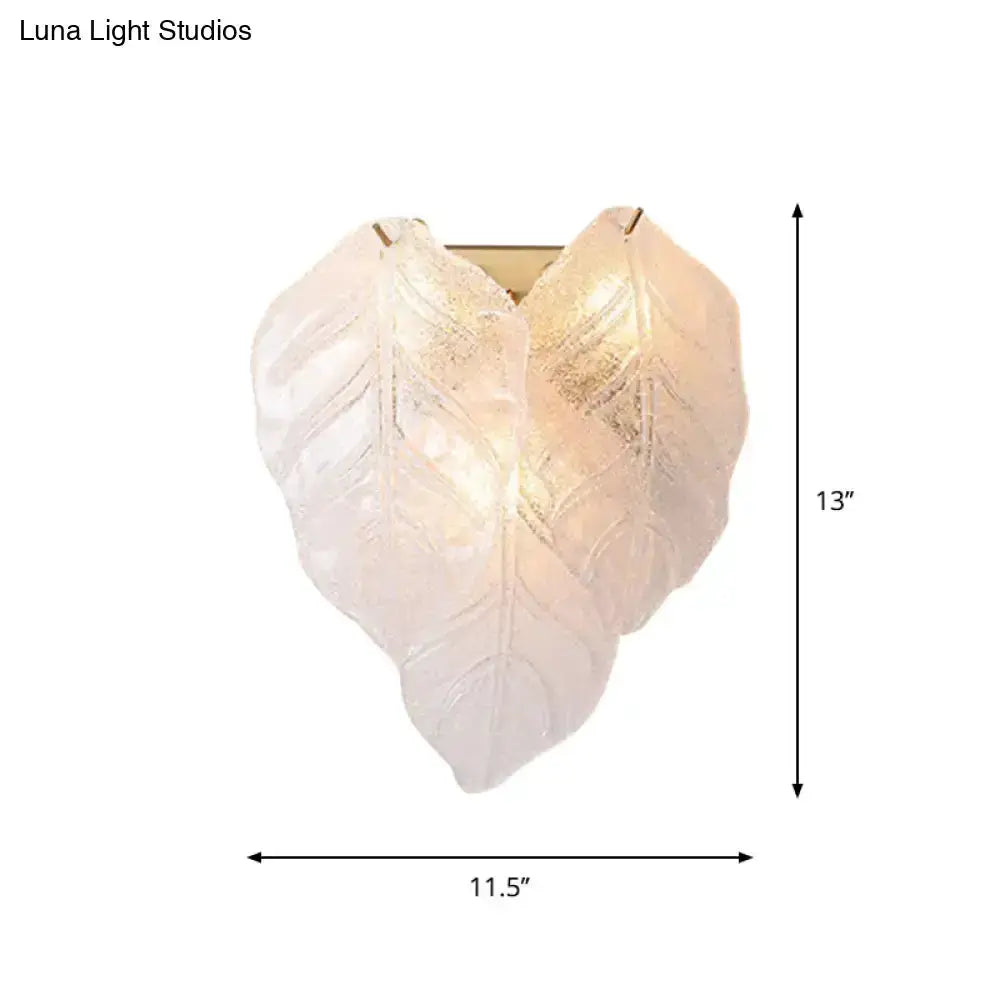 Modern frosted white glass leaf wall sconce light hallway fixture by Decorbites on Tampa Home & Garden Store