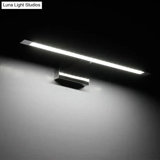 Modern geometric chrome vanity light fixture with horizontal LED bar wall mounted lamp on Tampa Home & Garden Store