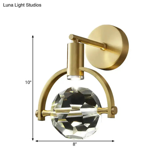 Translucent Crystal LED Wall Lamp with Modern Gold Finish and Beveled Design - Tampa Home & Garden Store